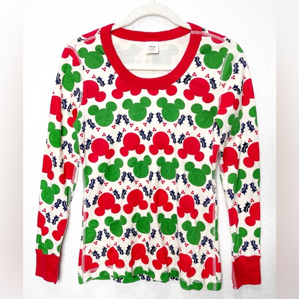 Hanna Andersson Mickey Mouse Holliday Pajama Long Sleeve 100% Organic Cotton Top